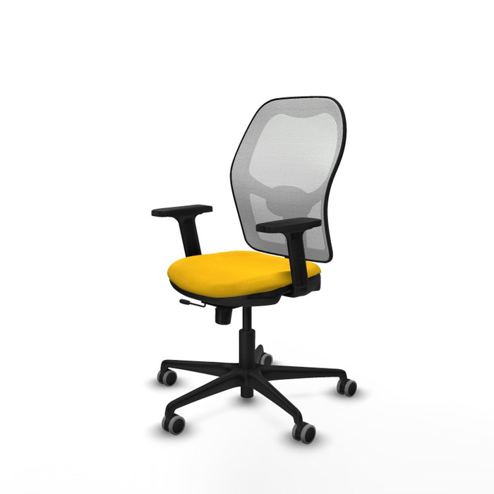 PIQUERAS Y CRESPO Silla de oficina Jorquera con mecanismo Sincro/Traslack, Amarillo y Blanco PIQUERAS Y CRESPO Silla de oficina Jorquera con mecanismo Sincro/Traslack, Amarillo y Blanco