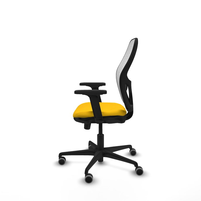 PIQUERAS Y CRESPO Silla de oficina Jorquera con mecanismo Sincro/Traslack, Amarillo y Blanco PIQUERAS Y CRESPO Silla de oficina Jorquera con mecanismo Sincro/Traslack, Amarillo y Blanco