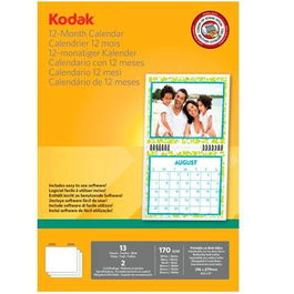 Kodak Papel Fotográfico Brillante 216x279 mm 170 gr Especial Calendarios Paquete 13 Hojas Blanco