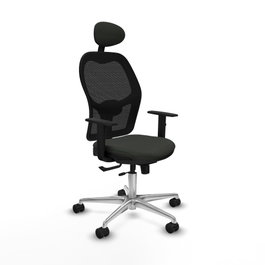 PIQUERAS Y CRESPO Silla de oficina Jorquera con mecanismo Sincro/Traslack Negro