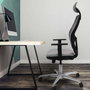 PIQUERAS Y CRESPO Silla de oficina Jorquera con mecanismo Sincro/Traslack Negro