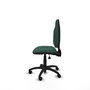 Silla de oficina Algarra con mecanismo Asincro tapizada con Tela color Verde botella. Equipada con Base poliamida negra, Sin brazos y Ruedas de nailon 50 mm