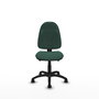 Silla de oficina Algarra con mecanismo Asincro tapizada con Tela color Verde botella. Equipada con Base poliamida negra, Sin brazos y Ruedas de nailon 50 mm