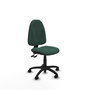 Silla de oficina Algarra con mecanismo Asincro tapizada con Tela color Verde botella. Equipada con Base poliamida negra, Sin brazos y Ruedas de nailon 50 mm