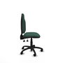 Silla de oficina Algarra con mecanismo Asincro tapizada con Tela color Verde botella. Equipada con Base poliamida negra, Sin brazos y Ruedas de nailon 50 mm