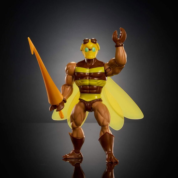 Mattel Masters of the Universe Origins Figura Buzz-Off 14cm Articulada con Accesorios y Minicómic