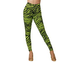 Leggings Amarillo Rayas Fluor Adulto para Fiestas Temáticas y Disfraces