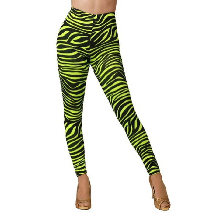 Atosa Leggings Adulto Amarillo con Rayas Fluorescentes para Fiestas y Disfraces Atosa Leggings Adulto Amarillo con Rayas Fluorescentes para Fiestas y Disfraces