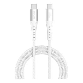 4smarts 541452 Cable USB-C a USB-C PrimeCord, Carga Rápida 60W, 1.5m, Blanco