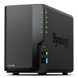 Synology Servidor NAS Disk Station DS225+ con Procesador Intel de 4 Núcleos y 2 Bahías