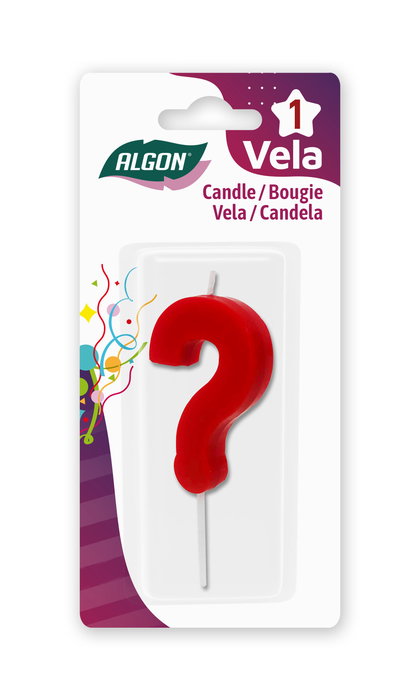 Algon Vela Roja Interrogante 8,3 cm (36 Unidades)