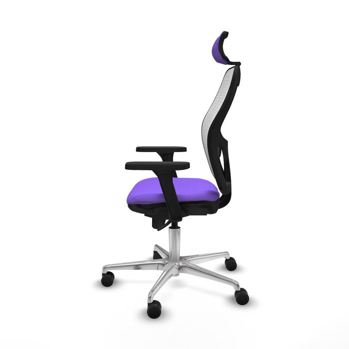 PIQUERAS Y CRESPO Silla de oficina Jorquera con mecanismo Sincro, Tela Lila y Malla Blanca PIQUERAS Y CRESPO Silla de oficina Jorquera con mecanismo Sincro, Tela Lila y Malla Blanca