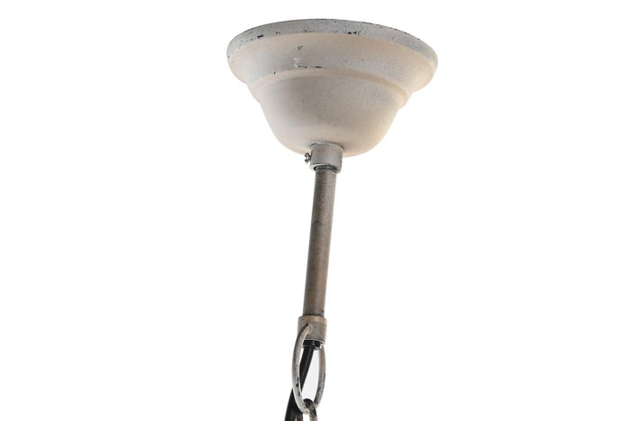 DKD Home Decor Lámpara de Techo de Metal y Madera Marrón/Gris