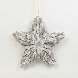 DKD Home Decor Decoración Colgante Estrella Corteza 35x10x35 cm
