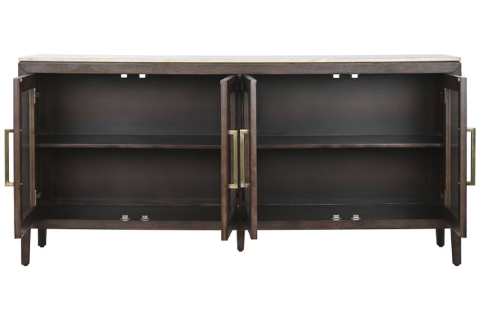 DKD Home Decor Buffet Mango y Mármol Travertino 180x40x85