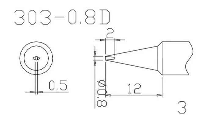QUICK Punta de soldadura tipo destornillador 0,8x0,5mm