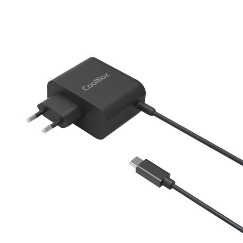 COOLBOX Cargador Automático GaN 65W USB-C COO-NB65-UC2 con Tecnología PowerDelivery y QC3.0 para Smartphones, Tablets y Portátiles, Compacto y con Protecciones COOLBOX Cargador Automático GaN 65W USB-C COO-NB65-UC2 con Tecnología PowerDelivery y QC3.0 para Smartphones, Tablets y Portátiles, Compacto y con Protecciones