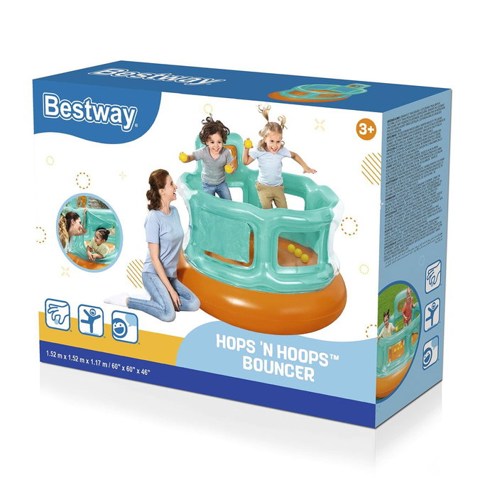 Bestway Saltador Hinchable Juegos con Bolas 152x152x117 cm +3 Años Interior y Jardin 52344 Bestway Saltador Hinchable Juegos con Bolas 152x152x117 cm +3 Años Interior y Jardin 52344