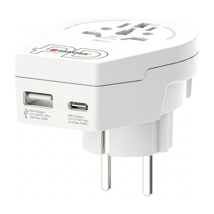 SKROSS World to EU USB AC20PD Adaptador de Viaje Universal SKROSS World to EU USB AC20PD Adaptador de Viaje Universal