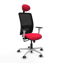 PIQUERAS Y CRESPO Silla de oficina Zulema con mecanismo Sincro, Rojo y Negro