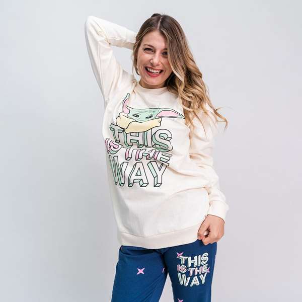 Cerdá Pijama largo unisex de adulto The Mandalorian en algodón brushed, talla XS