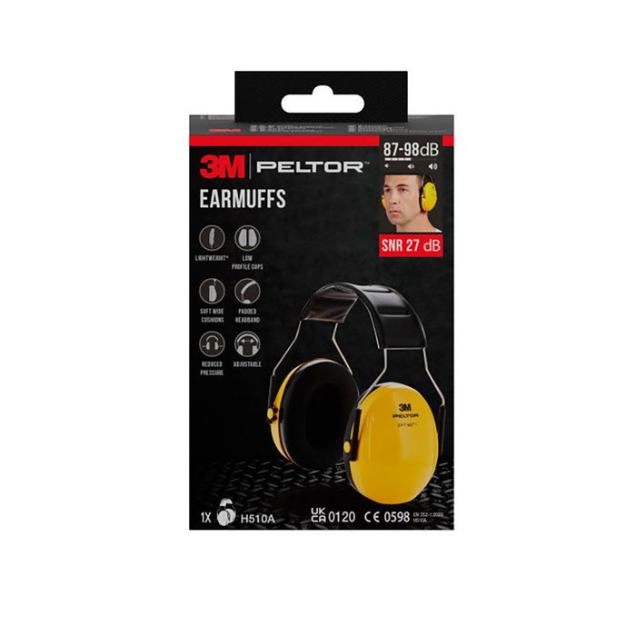 3M Protector auditivo Peltor Optime H510A acolchado (87-98 db, SNR: 27db) Amarillo