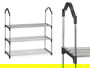 Kipit Zapatero 3 Alturas 4 Barras Estantes Negro 14.5x60x38.5 cm (Set de 6)