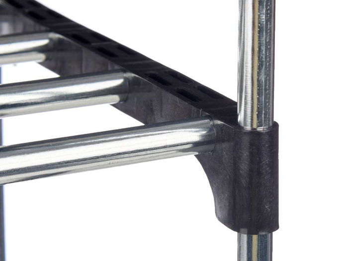 Kipit Zapatero 3 Alturas 4 Barras Estantes Negro 14.5x60x38.5 cm (Set de 6)