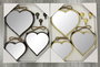 DKD Home Decor Set de 3 Espejos Decorativos Corazón