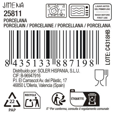 La Mediterranea Bol Triple Jimena 27 x 9.3 x 4.7 cm (24 Unidades)大変