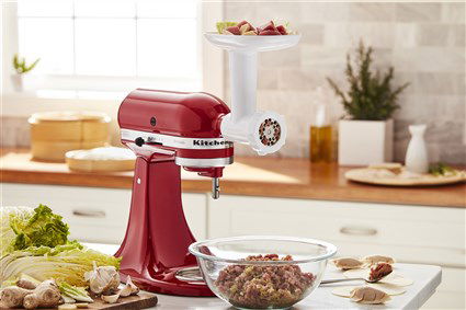 Kitchenaid 5KSMFGA Accesorio Picadora de Carne para Triturar Carne, Pescado, Verduras, Queso y Pan para Hamburguesas, Croquetas, Patés