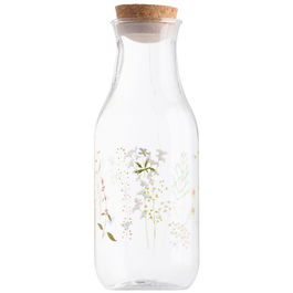 Day Botella con Tapón Corcho 900 ml Plástico y Silicona Decorada Flores