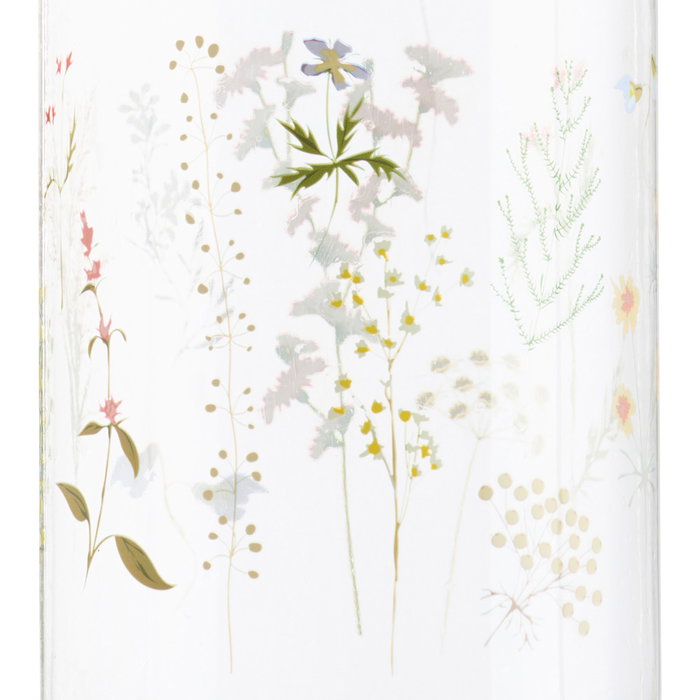 Day Botella con Tapón Corcho 900 ml Plástico y Silicona Decorada Flores