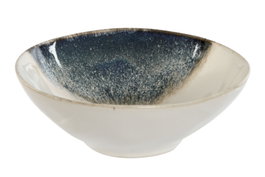 DKD Home Decor Set de 6 Platos de Gres Esmaltado Hecho a Mano Azul y Blanco JEWELL MODERN 24