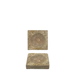 SUMMA PREMIUM Plato de Piedra Natural con Caldera para Vajilla - 8x8 cm - Modelo Supiedra (Set de 3)