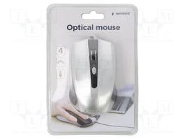 GEMBIRD Ratón Óptico Alámbrico Negro y Plata USB A