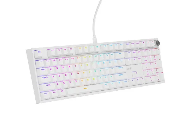 Genesis Thor 404 Teclado Mecánico RGB Blanco Layout Polaco Outemu Peach Silent Hot-Swap