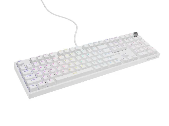 Genesis Thor 404 Teclado Mecánico RGB Blanco Layout Polaco Outemu Peach Silent Hot-Swap