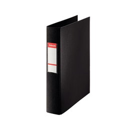 Esselte Carpeta de Anillas Folio Negro con 4 Anillas Mixtas de 40 mm