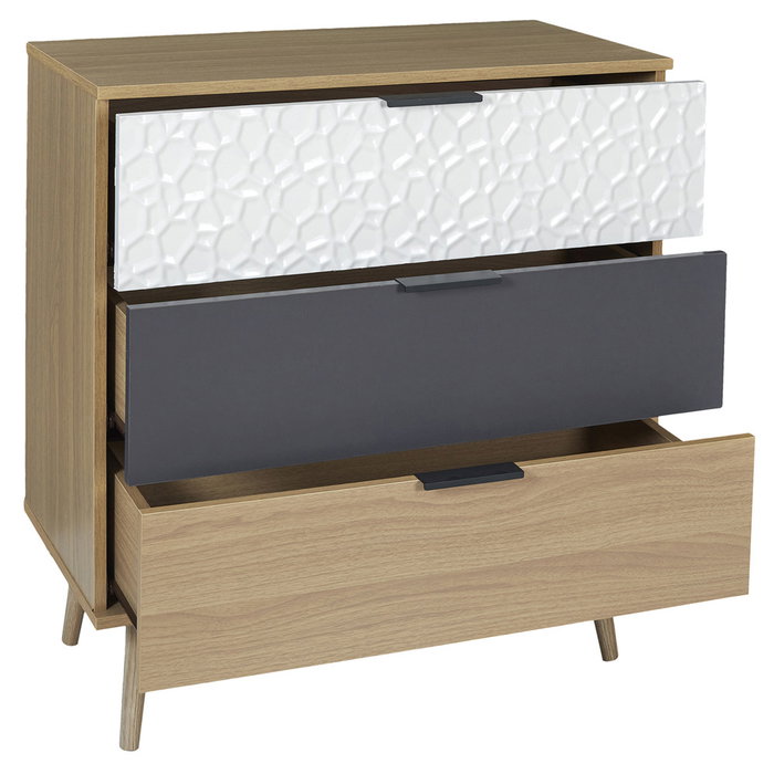 Home Deco Factory Cómoda 3 Cajones Sven 75x39x80 cm