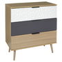 Home Deco Factory Cómoda 3 Cajones Sven 75x39x80 cm
