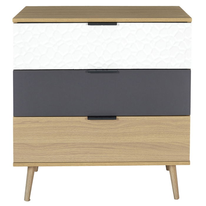 Home Deco Factory Cómoda 3 Cajones Sven 75x39x80 cm