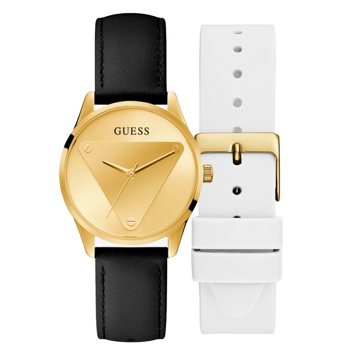 Guess GW0642L1 con caja dorada y correa de cuero negra Guess GW0642L1 con caja dorada y correa de cuero negra