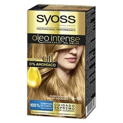Syoss Oleo Intense Tinte sin Amoniaco para el Cabello #8.86 Rubio Dorado - 5 Piezas, Cobertura de Canas, Coloración Intensa y Duradera con Aceites Nutritivos Syoss Oleo Intense Tinte sin Amoniaco para el Cabello #8.86 Rubio Dorado - 5 Piezas, Cobertura de Canas, Coloración Intensa y Duradera con Aceites Nutritivos