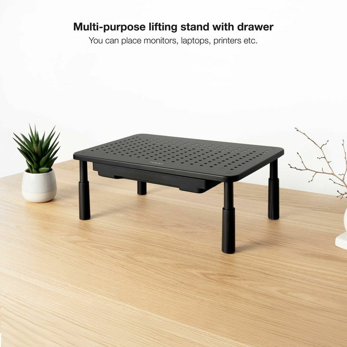 Tooq Soporte Elevador TQMR087 con Cajón, Negro