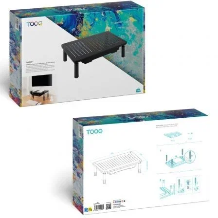 TooQ Soporte Monitor TQMR087 Elevador Multiusos Portátil Cajón Negro hasta 20kg Ergonómico