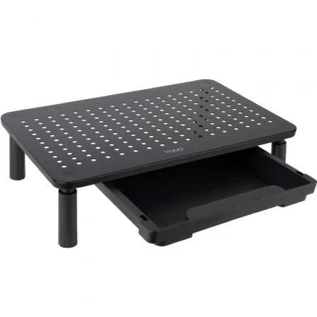 TooQ Soporte Monitor TQMR087 Elevador Multiusos Portátil Cajón Negro hasta 20kg Ergonómico