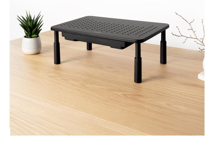 Tooq TQMR087 Soporte Elevador para Monitor Negro con Cajón Organizador Ajustable Ergonómico Tooq TQMR087 Soporte Elevador para Monitor Negro con Cajón Organizador Ajustable Ergonómico