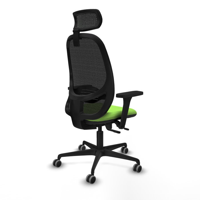 PIQUERAS Y CRESPO Silla de oficina Cilanco con mecanismo Sincro/Traslack, Pistacho y Negro