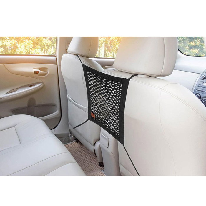 Black+Decker Red de almacenamiento para automóvil entre asientos 30 x 28 cm Negro